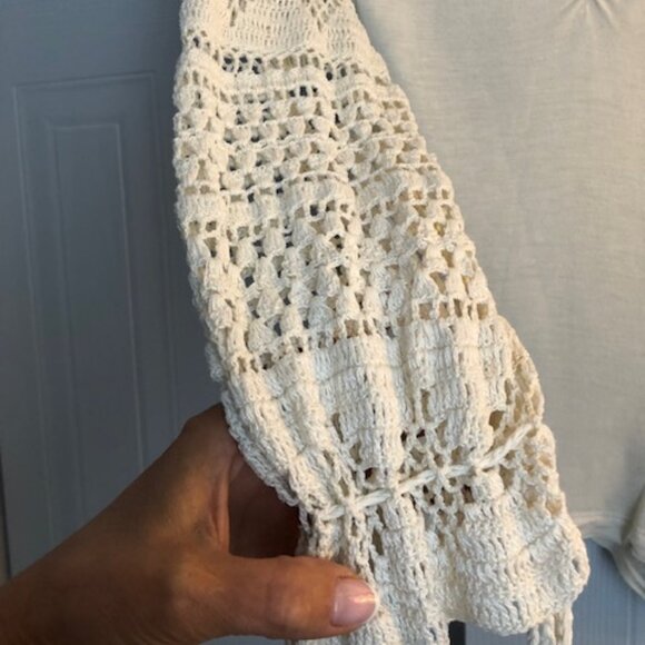 BCBG Girls Ivory Boho Eyelet Crochet Sleeve Top – Size S - Picture 3 of 5